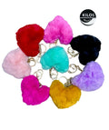 Soft Faux Fur Heart-Shaped  Keychains